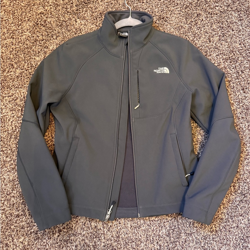 North Face Women’s Gray Apex Softshell Warm Zip Up Jacket Size Small Petite - Picture 10 of 16